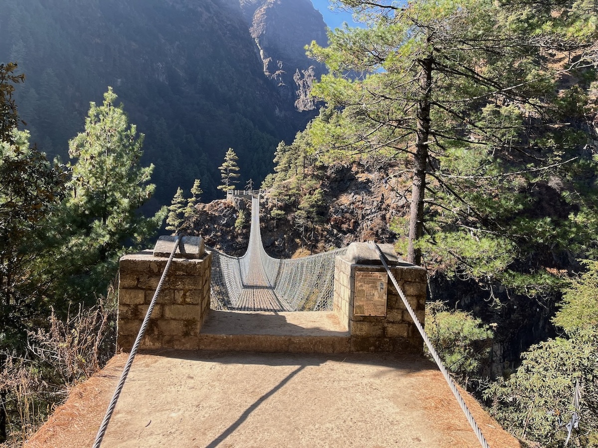 Hillary Suspension bridge on the way to Everest Base Camp Trek
