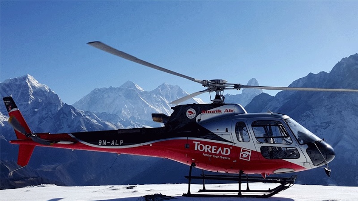 Helicopter ready to take off