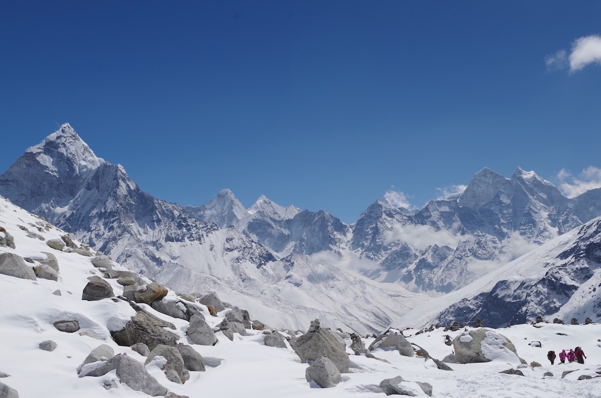 Ama Damlam with snow capped mountains from Thukla Pass way to EBC
