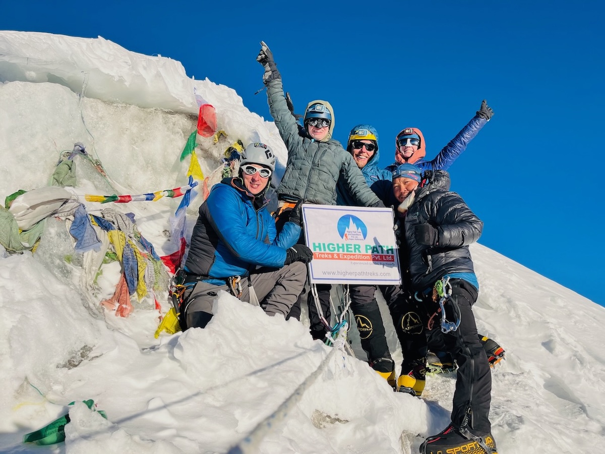 Climbers on the Lobuche East Summit