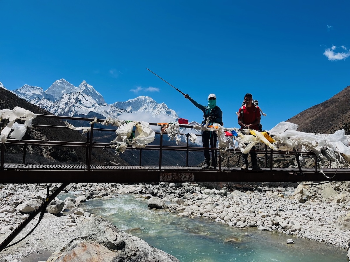 Iron bridge before Dingboche on the way to Everest base Camp
